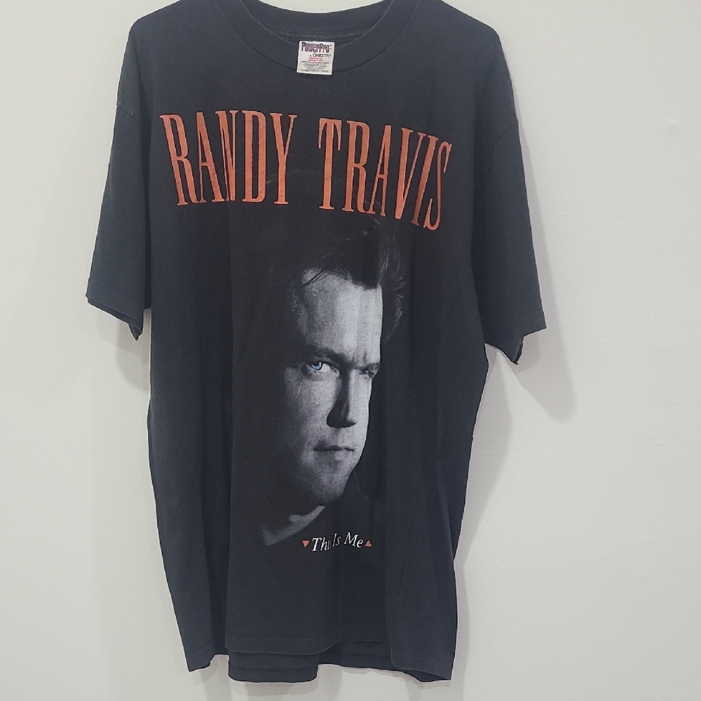 VINTAGE 1991 RANDY TRAVIS XL SHIRT COUNTRY TOUR CONCERT SINGLE STITCH ONEITA
